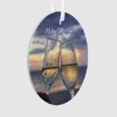 ビーチクリスマスオーナメントアクリルサンセット オーナメント (正面)