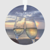 ビーチクリスマスオーナメントアクリルサンセット オーナメント (裏面)