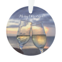 ビーチクリスマスオーナメントアクリルサンセット