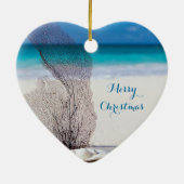 ビーチクリスマスオーナメントハートサンゴ セラミックオーナメント (裏面)