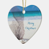 ビーチクリスマスオーナメントハートサンゴ セラミックオーナメント (左)