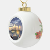 ビーチクリスマスオーナメントボールサンセット セラミックボールオーナメント (右)