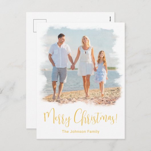 ビーチクリスマスカード |トロピカルフォトポストカード シーズンポストカード (正面/裏面)