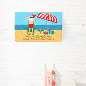 ビーチクリスマスサマーサンタクロースカスタムパーティー 横断幕 (インサイチュ)