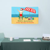 ビーチクリスマスサマーサンタクロースカスタムパーティー 横断幕 (トレードショー)