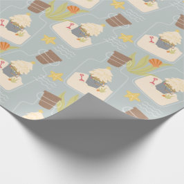 ビーチクリスマスサンドペイル ラッピングペーパー