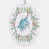 ビーチクリスマスシーカメ オーナメントカード (左)