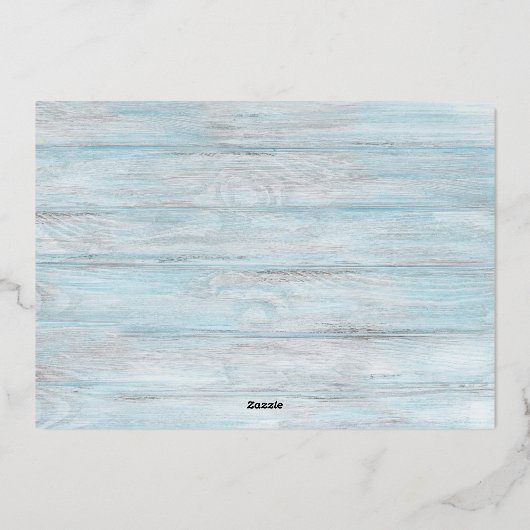 ビーチクリスマスシーズとグリーティングウッドフォト 箔シーズンカード (裏面)