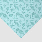 ビーチクリスマスシーホースパターンアクアグリッター 薄葉紙 (詳細)