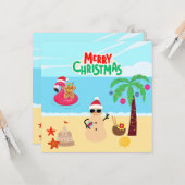 ビーチクリスマスシーン カード (正面/裏面インサイチュ)