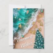 ビーチクリスマスジンジャーブレッドフラットノートカード ノートカード (正面)