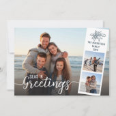 ビーチクリスマススクリプト3フォトコラージュ シーズンカード (正面)