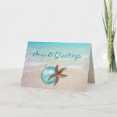 ビーチクリスマススターフィッシュシーズングリーティングカード シーズンカード (正面)