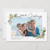 ビーチクリスマススターフィッシュシーズNグリーティングフォト シーズンカード (正面)