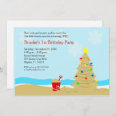 ビーチクリスマスツリーキャッスル5x7カスタム招待状 招待状 (正面/裏面)