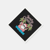 ビーチクリスマストロピカルバケーションサンタビーチ スタンダードカクテルナプキン (角)