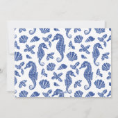 ビーチクリスマスネイビーブルーシーホース3写真 シーズンカード (裏面)