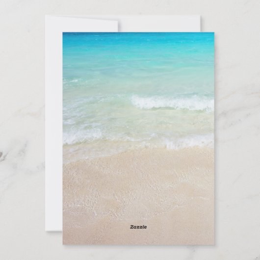 ビーチクリスマスヒトデ写真テンプレートカード シーズンカード (裏面)