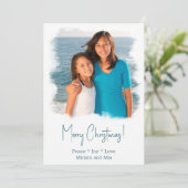 ビーチクリスマスフォトカード 水彩画 シーズンカード (スタンド正面)