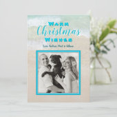 ビーチクリスマスフラットフォトカスタムホリデーカード シーズンカード (スタンド正面)