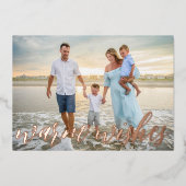 ビーチクリスマスホリデーフォトフォイルカード 箔シーズンカード (正面)