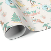 ビーチクリスマスラッピング紙 ラッピングペーパー (ロールコーナー)