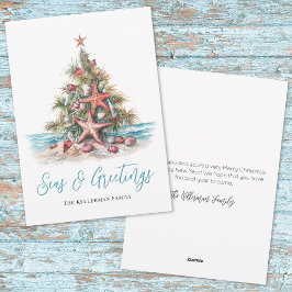ビーチクリスマス季節のごあいさつ シーズンカード