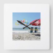 ビーチクリスマス時計 スクエア壁時計 (正面)