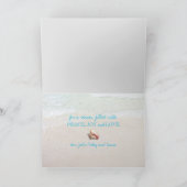 ビーチクリスマス横向き写真折り シーズンカード (内部)