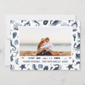 ビーチクリスマス航海の休暇風景の写真 シーズンカード (正面)