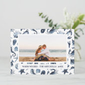 ビーチクリスマス航海の休暇風景の写真 シーズンカード (スタンド正面)