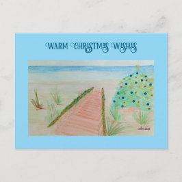 ビーチクリスマス シーズンポストカード