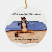 ビーチクリスマス セラミックオーナメント (正面)
