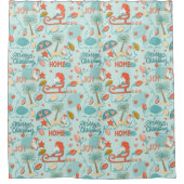 ビーチクリスマス,フロリダ州のクリスマス シャワーカーテン (正面)