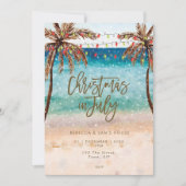 ビーチクリスマスin 7月パーティの招待状 招待状 (正面)