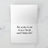 ビーチクリスユーモアのあるマスグリーティングカード カード (内部)