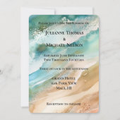 ビーチクリームアクア結婚海 招待状 (正面)