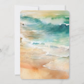 ビーチクリームターコイズアクア海ブライダルシャワー 招待状 (裏面)