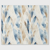 ビーチクリームブルー抽象芸術 ラッピングペーパー (フラット)