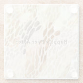 ビーチクリーム抽象芸術動物 ガラスコースター (裏面)