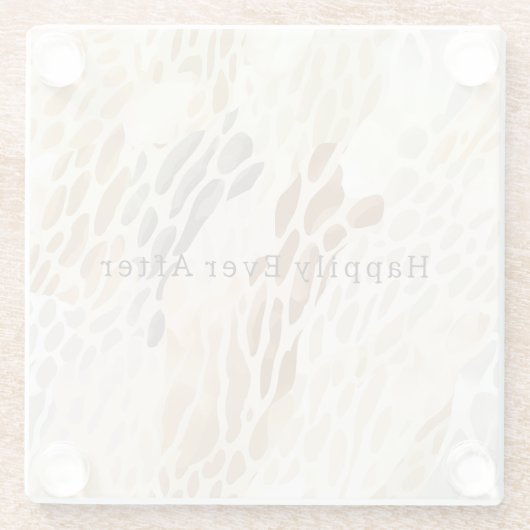 ビーチクリーム抽象芸術動物 ガラスコースター (裏面)