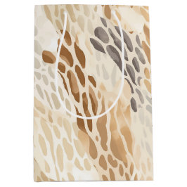 ビーチクリーム抽象芸術結婚動物 ミディアムペーパーバッグ