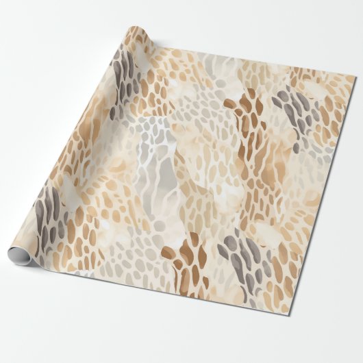 ビーチクリーム抽象芸術結婚動物 ラッピングペーパー (アンロールド)