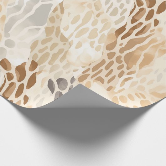 ビーチクリーム抽象芸術結婚動物 ラッピングペーパー (角)