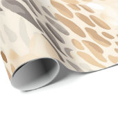 ビーチクリーム抽象芸術結婚動物 ラッピングペーパー (ロールコーナー)