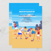 ビーチクリーンアップデーのご案内 招待状 (正面/裏面)