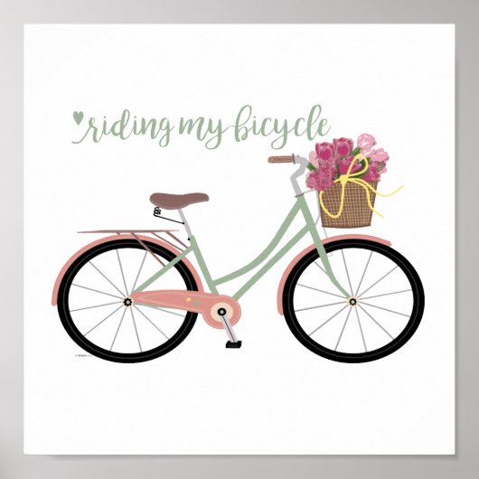 ビーチクルーザー自転車 ポスター (正面)