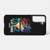 ビーチクルーズで日差しと砂浜と手に飲み物  SAMSUNG GALAXYケース (裏面横)
