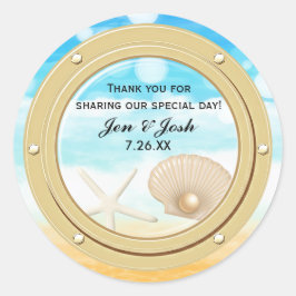 ビーチクルーズシーシップ港の穴の好意ステッカー ラウンドシール