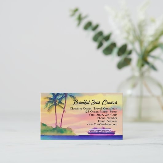 ビーチクルーズバケーショントラベルエージェントコンサルタント 名刺 (スタンド正面)